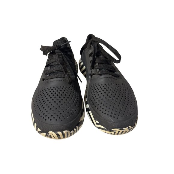 Crocs Mens 8/Womens 10 Black & White Athletic Sneakers With Zebra Pattern - Picture 1 of 8